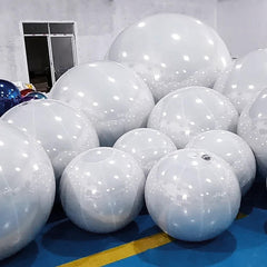 Event Wedding Scene Decoration Disco With Shiny White Inflatable Mirror Ball