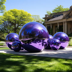 Event Wedding Scene Decoration Disco With Shiny Purple Inflatable Mirror Ball