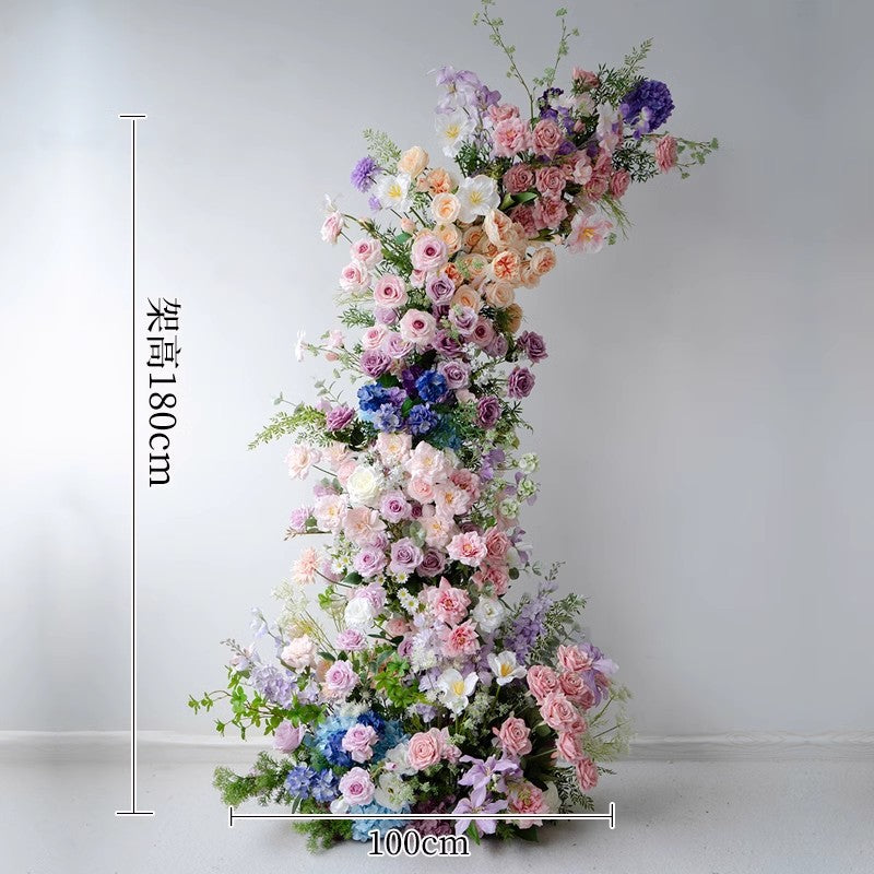 New Wedding Party Background Floral Arch Decoration Including FramePF-011