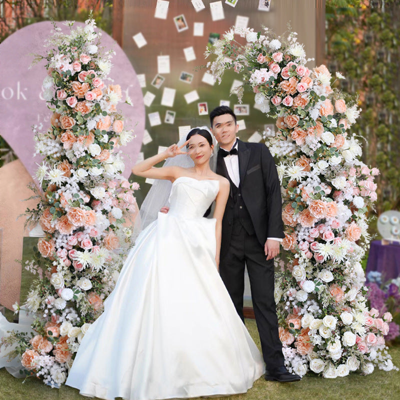 New Wedding Party Background Floral Arch Decoration Including FramePF-006