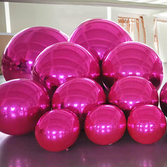 Event Wedding Scene Decoration Disco With Shiny Hot Pink Inflatable Mirror Ball