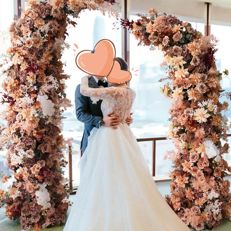 New Wedding Party Background Floral Arch Decoration Including FramePF-007