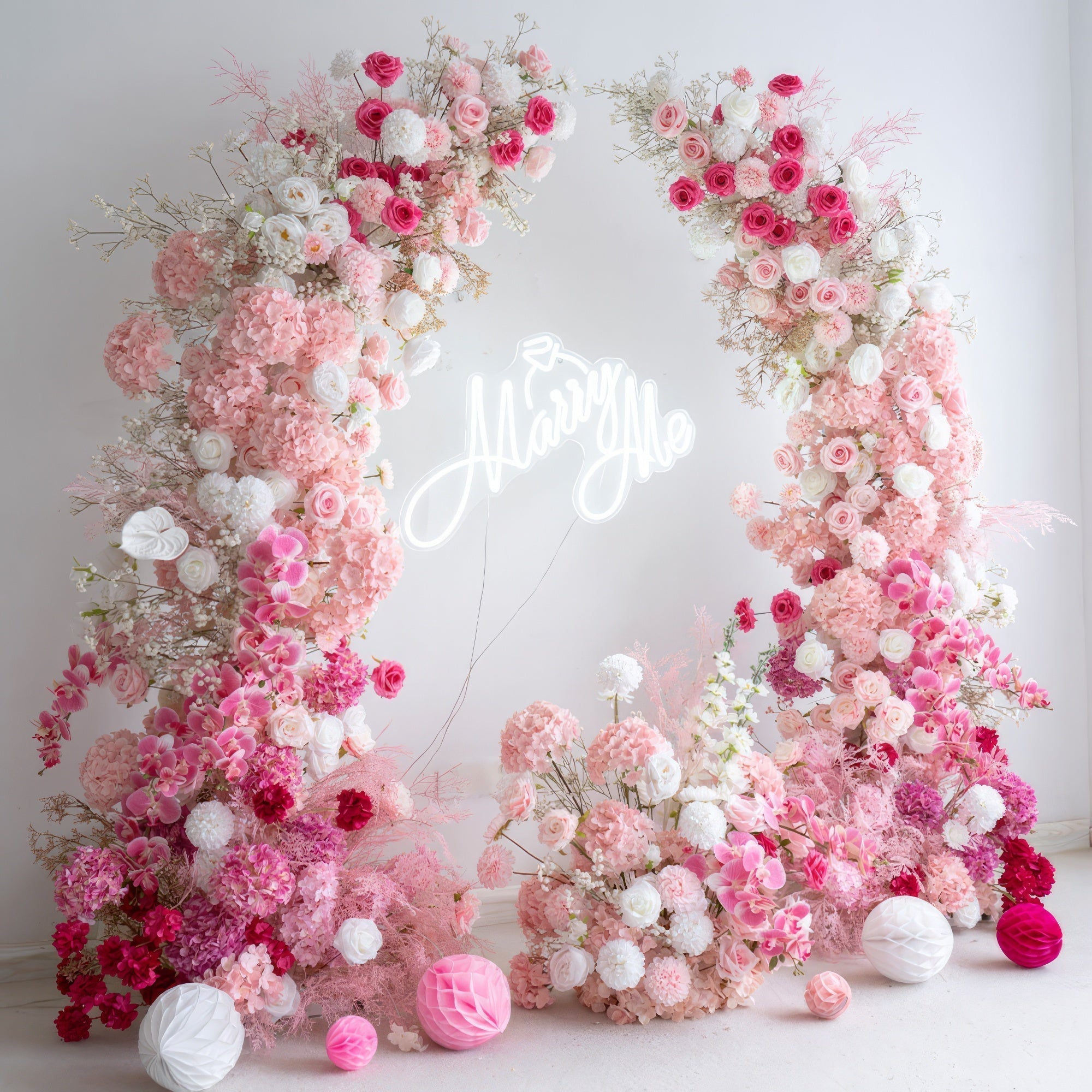 New Wedding Party Background Floral Arch Decoration Including FramePF-002