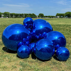 Event Wedding Scene Decoration Disco With Shiny Blue Inflatable Mirror Ball