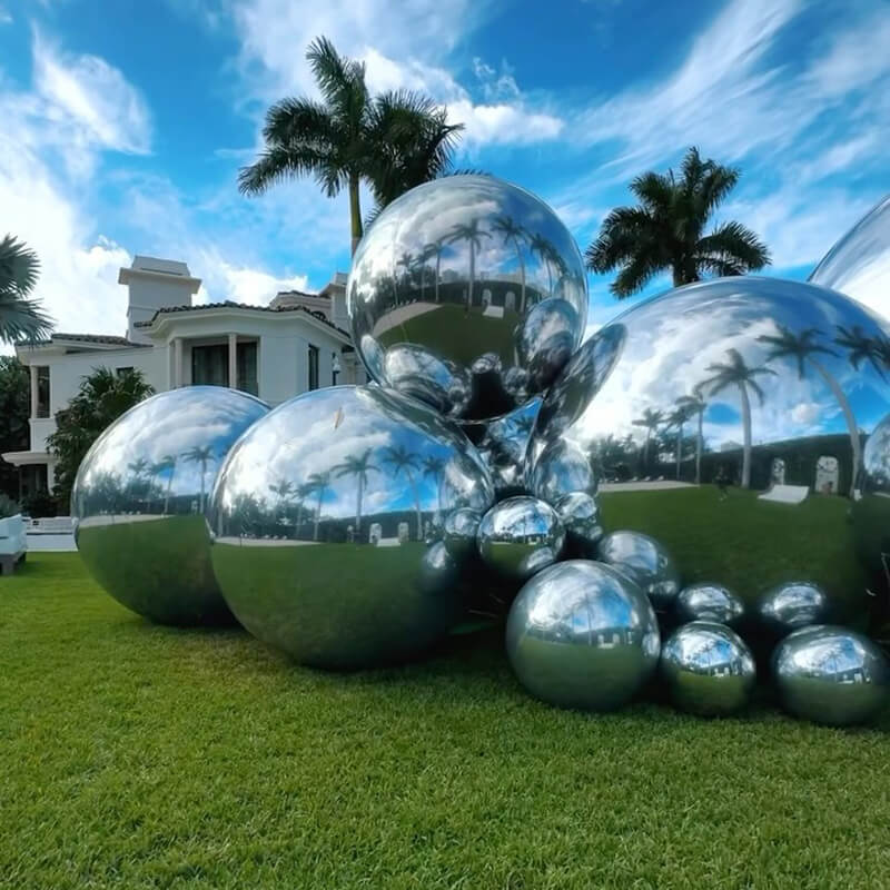 Event Wedding Scene Decoration Disco With Shiny Silver Inflatable Mirror Ball