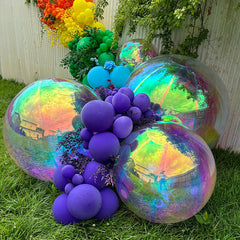 Event Wedding Scene Decoration Disco With Shiny Rainbow Color Inflatable Mirror Ball