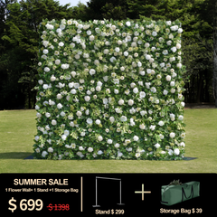 4D Roll-Up Artificial Silk Flower Wall丨A013