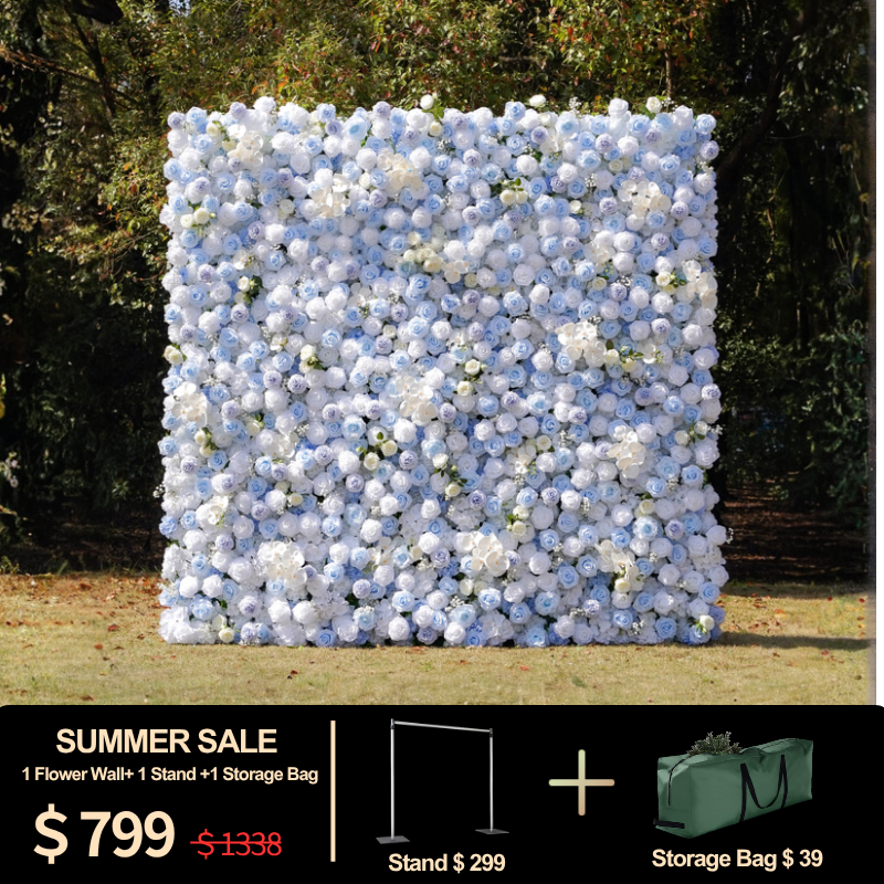 5D Roll-Up Artificial Silk Flower Wall丨A014