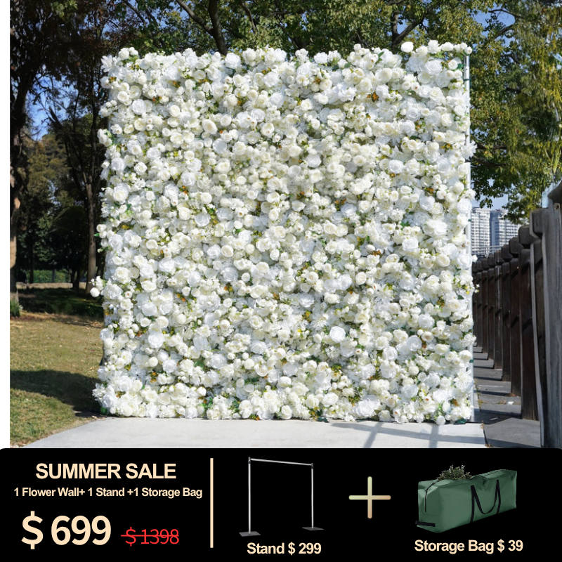 5D Roll-Up Artificial Silk Flower Wall丨A015
