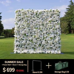 5D Roll-Up Artificial Silk Flower Wall丨A017