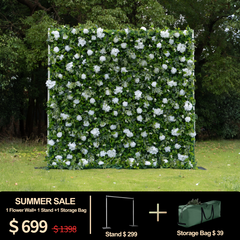 3D Roll-Up Artificial Silk Flower Wall丨A002