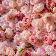 5D Roll-Up Artificial Silk Flower Wall丨A031