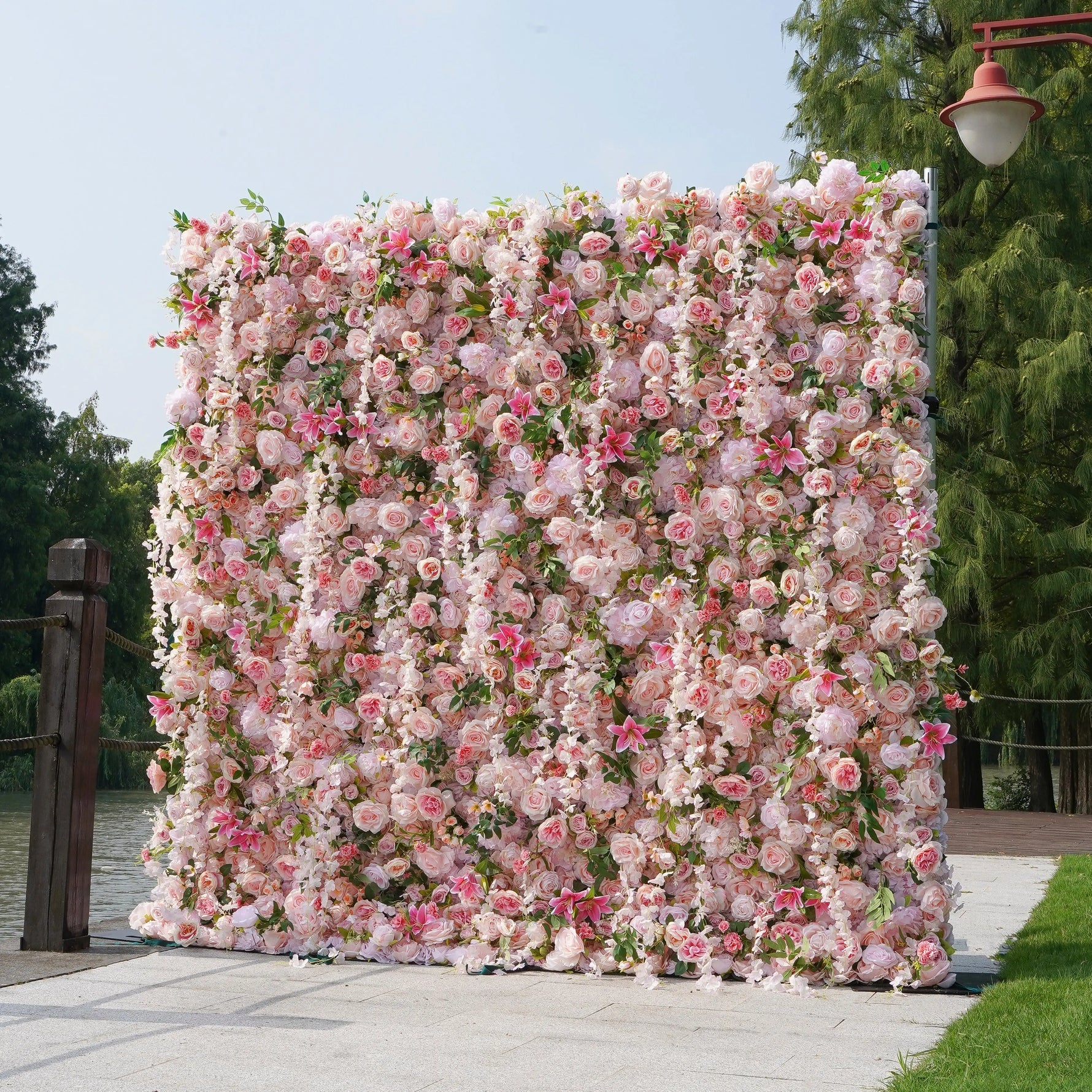 5D Roll-Up Artificial Silk Flower Wall丨A016