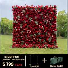 3D Roll-Up Artificial Silk Flower Wall丨A005