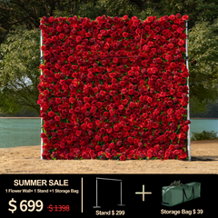 3D Roll-Up Artificial Silk Flower Wall丨A006