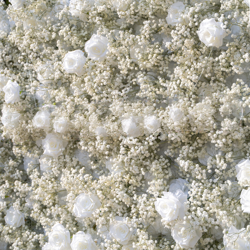3D Roll-Up Artificial Silk Flower Wall丨A003