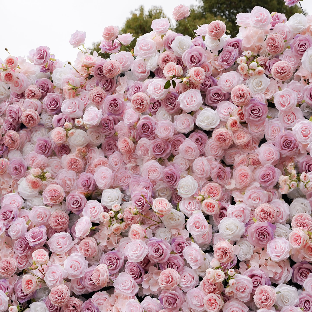 4D Roll-Up Artificial Silk Flower Wall丨A008