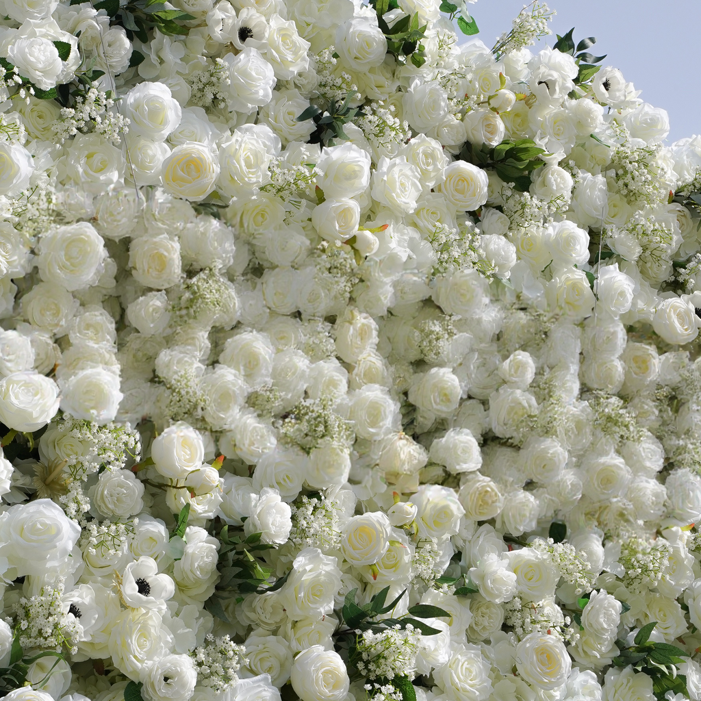 4D Roll-Up Artificial Silk Flower Wall丨A011