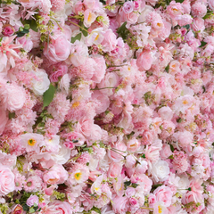 5D Roll-Up Artificial Silk Flower Wall丨A026