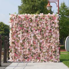 5D Roll-Up Artificial Silk Flower Wall丨A016