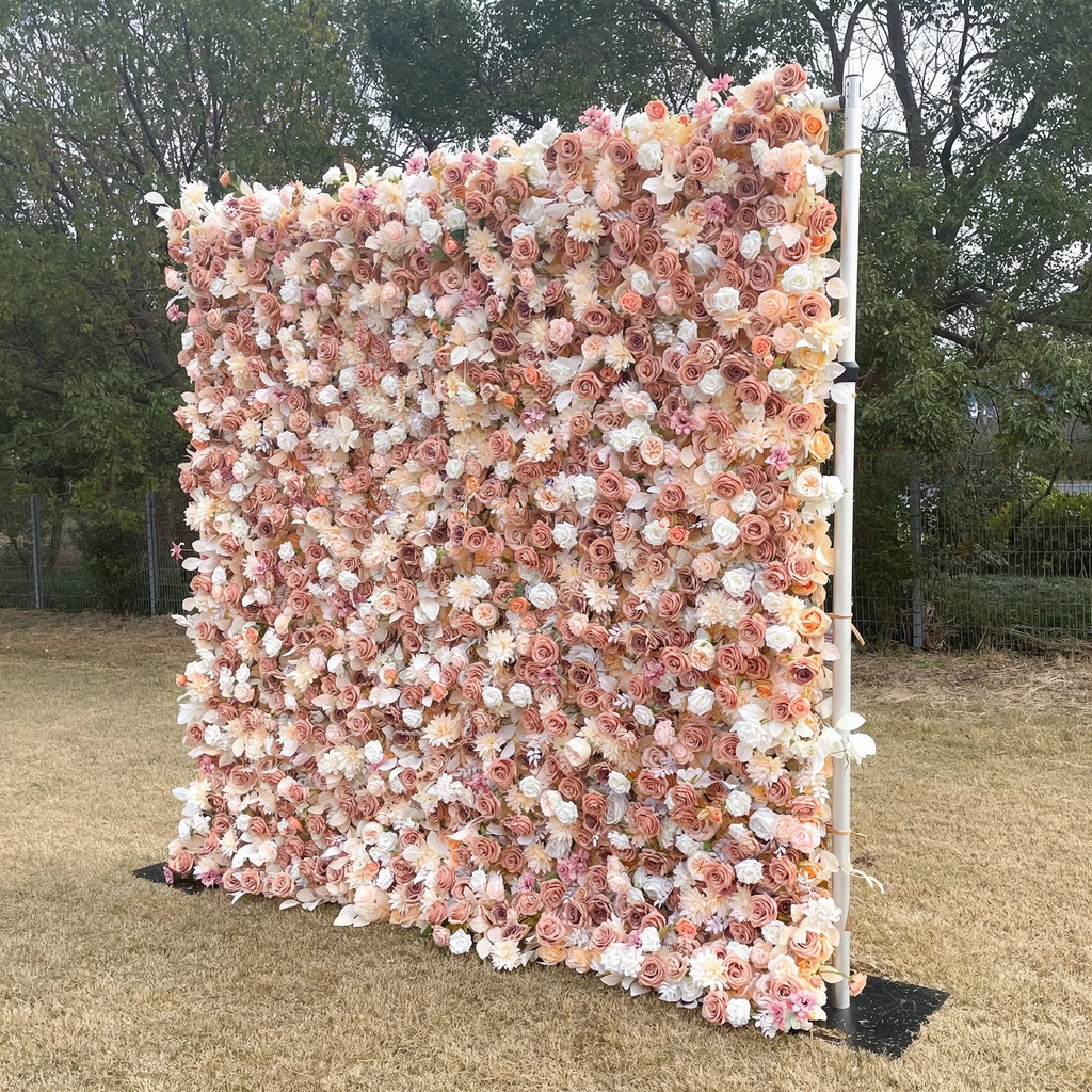 5D Roll-Up Artificial Silk Flower Wall丨A020