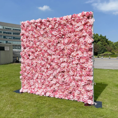 4D Roll-Up Artificial Silk Flower Wall丨A010