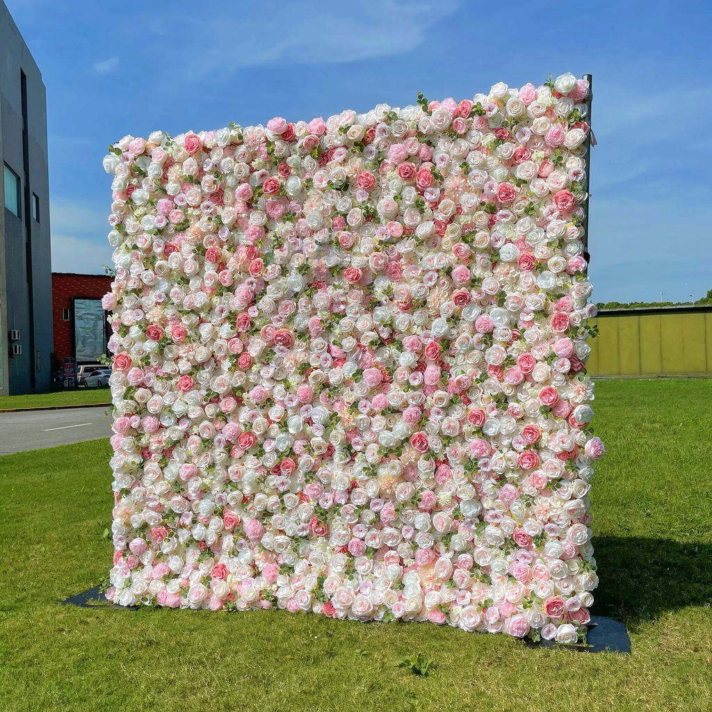 4D Roll-Up Artificial Silk Flower Wall丨A009