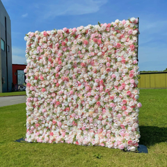 4D Roll-Up Artificial Silk Flower Wall丨A009