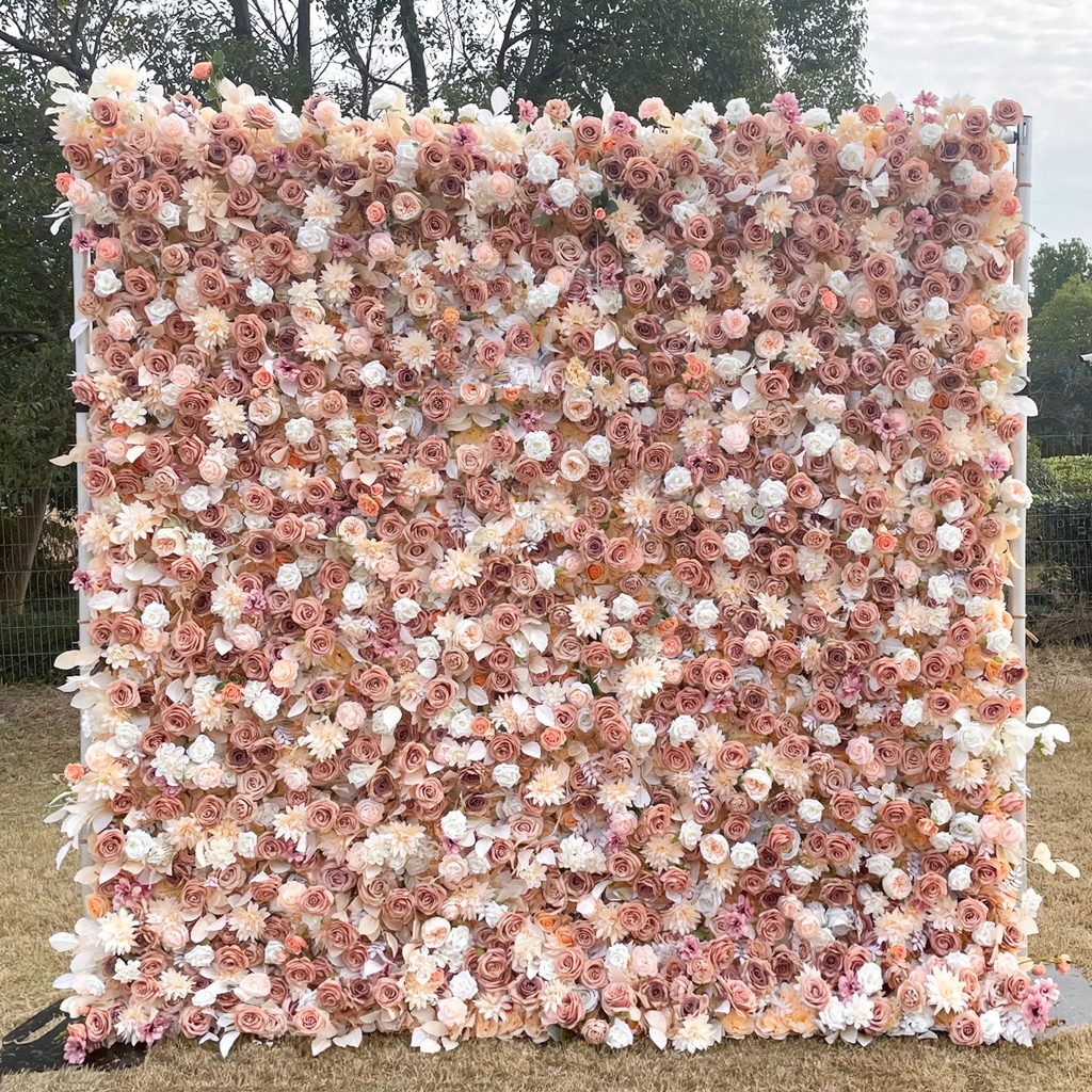5D Roll-Up Artificial Silk Flower Wall丨A020
