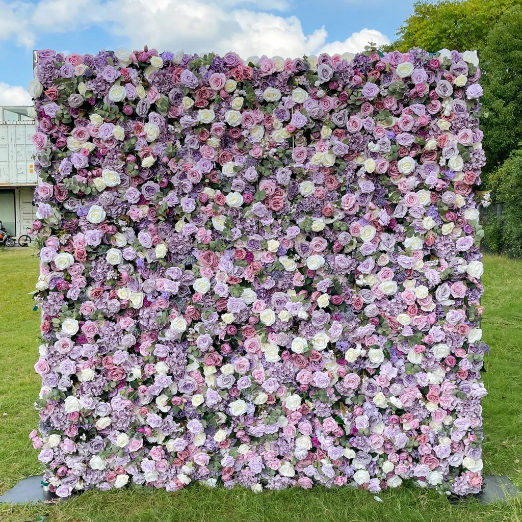 5D Roll-Up Artificial Silk Flower Wall丨A021