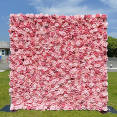 4D Roll-Up Artificial Silk Flower Wall丨A010