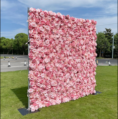 4D Roll-Up Artificial Silk Flower Wall丨A010