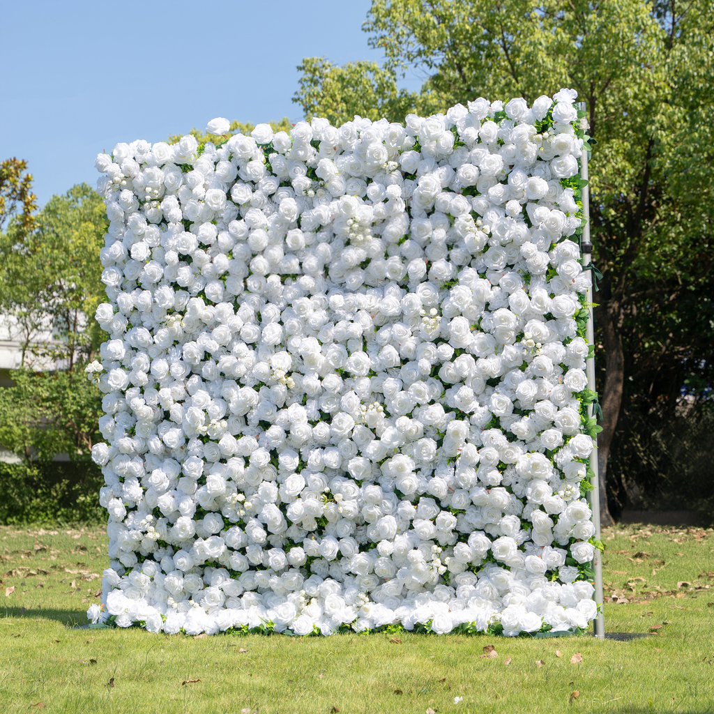 3D Roll-Up Artificial Silk Flower Wall丨A004