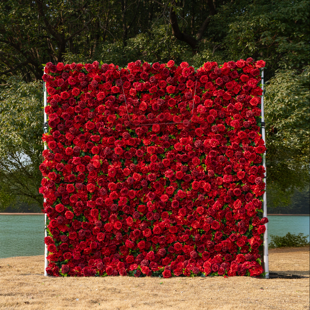 3D Roll-Up Artificial Silk Flower Wall丨A006