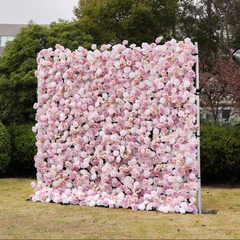 4D Roll-Up Artificial Silk Flower Wall丨A008
