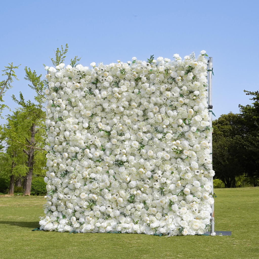 4D Roll-Up Artificial Silk Flower Wall丨A011