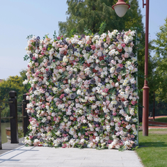 5D Roll-Up Artificial Silk Flower Wall丨A022