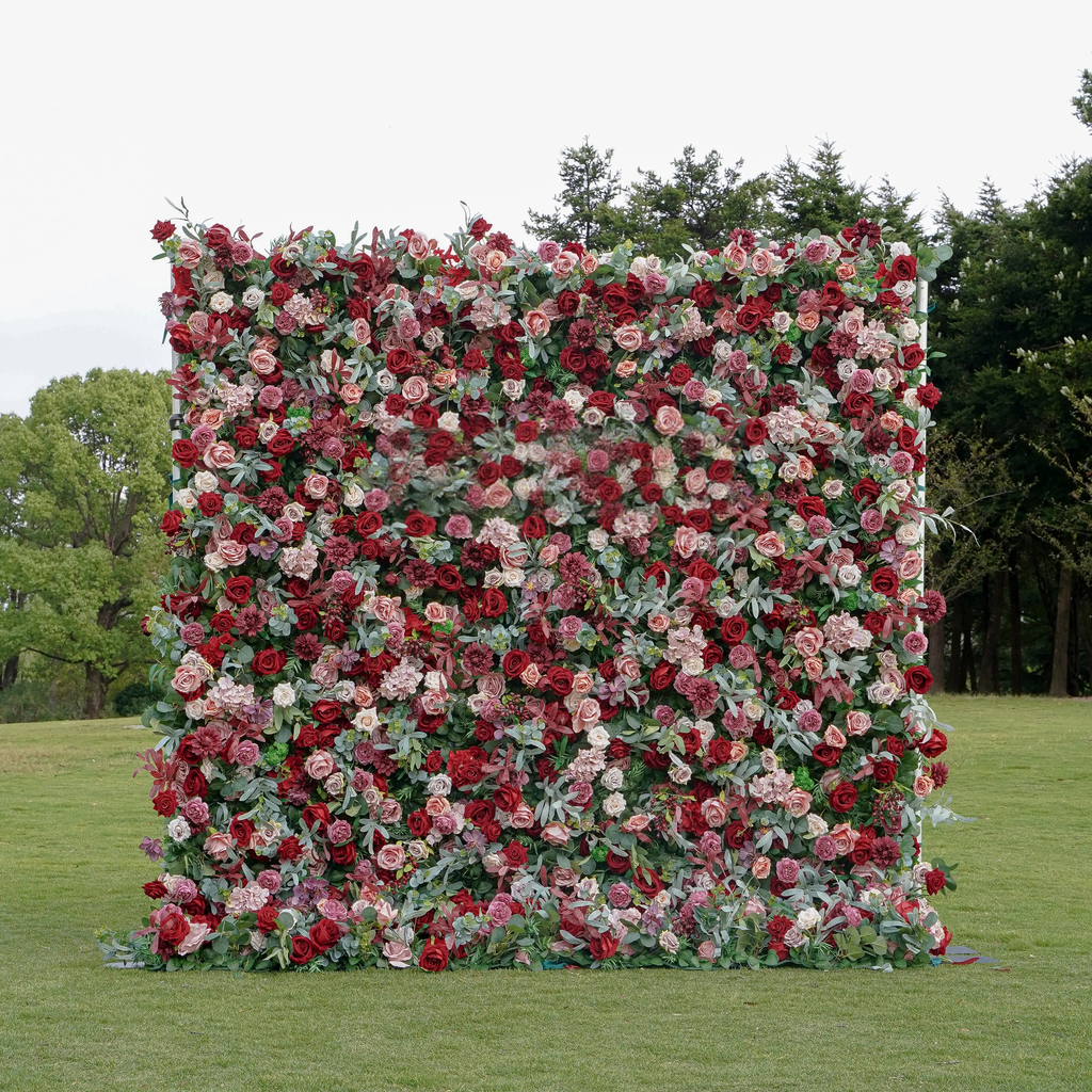 5D Roll-Up Artificial Silk Flower Wall丨A024