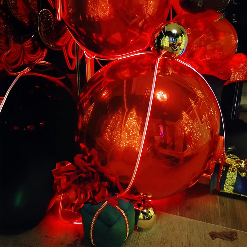 Event Wedding Scene Decoration Disco With Shiny Red Inflatable Mirror Ball