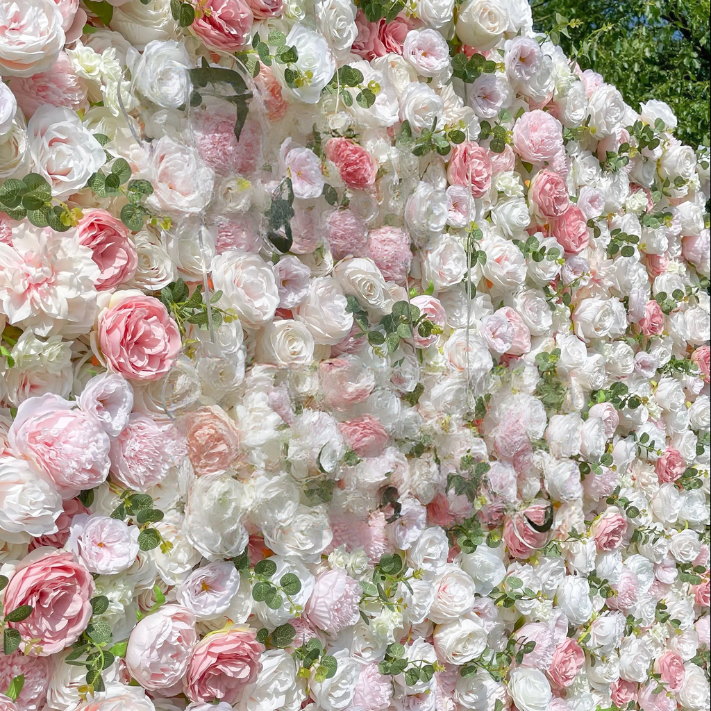 4D Roll-Up Artificial Silk Flower Wall丨A009