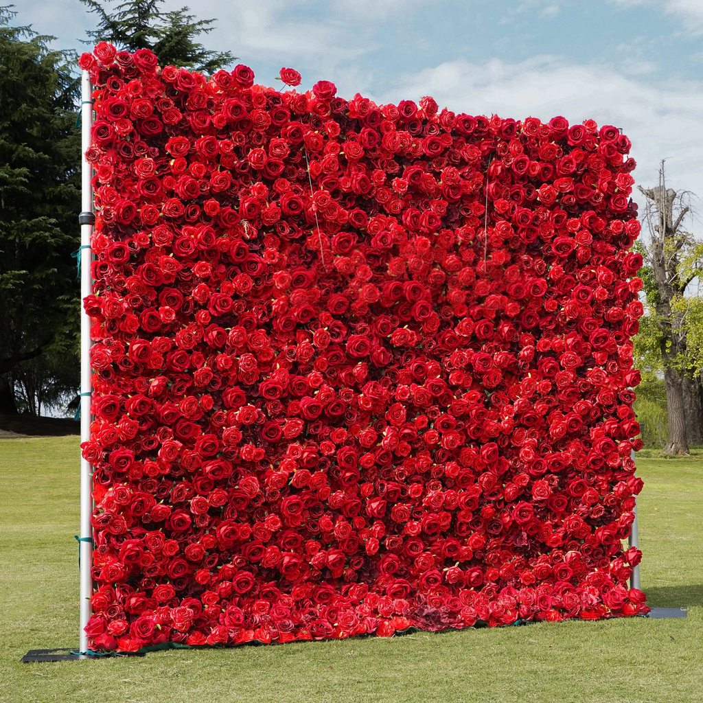4D Roll-Up Artificial Silk Flower Wall丨A012