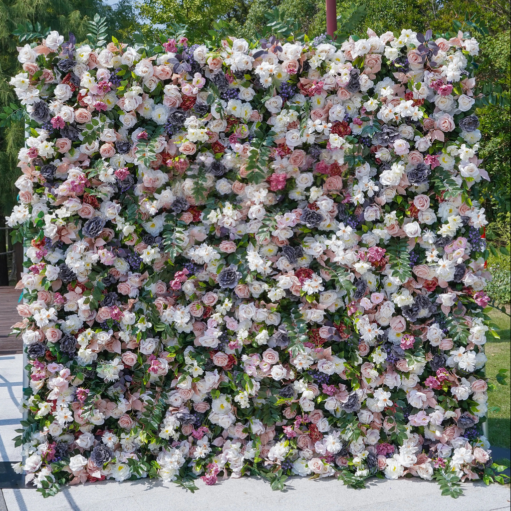 5D Roll-Up Artificial Silk Flower Wall丨A022
