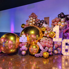 Event Wedding Scene Decoration Disco With Shiny Gold Inflatable Mirror Balloon