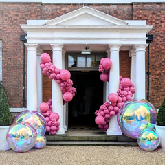 Event Wedding Scene Decoration Disco With Shiny Rainbow Color Inflatable Mirror Ball