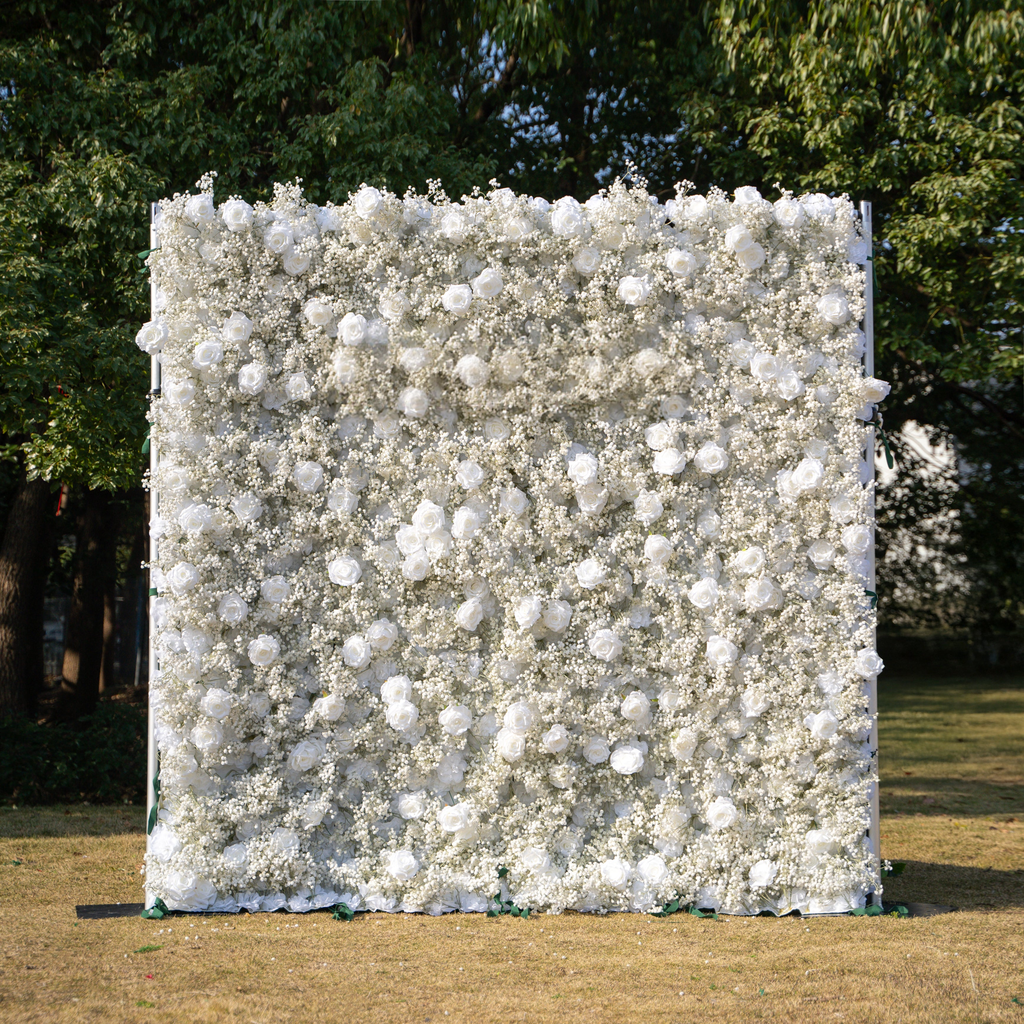 3D Roll-Up Artificial Silk Flower Wall丨A003