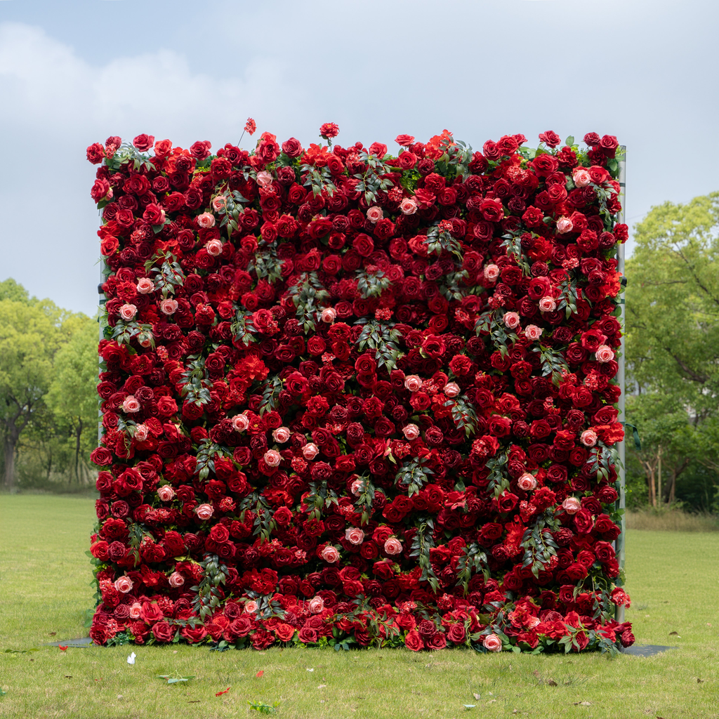 3D Roll-Up Artificial Silk Flower Wall丨A005