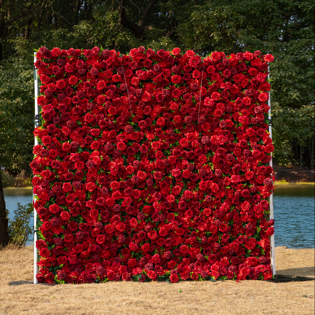 3D Roll-Up Artificial Silk Flower Wall丨A006