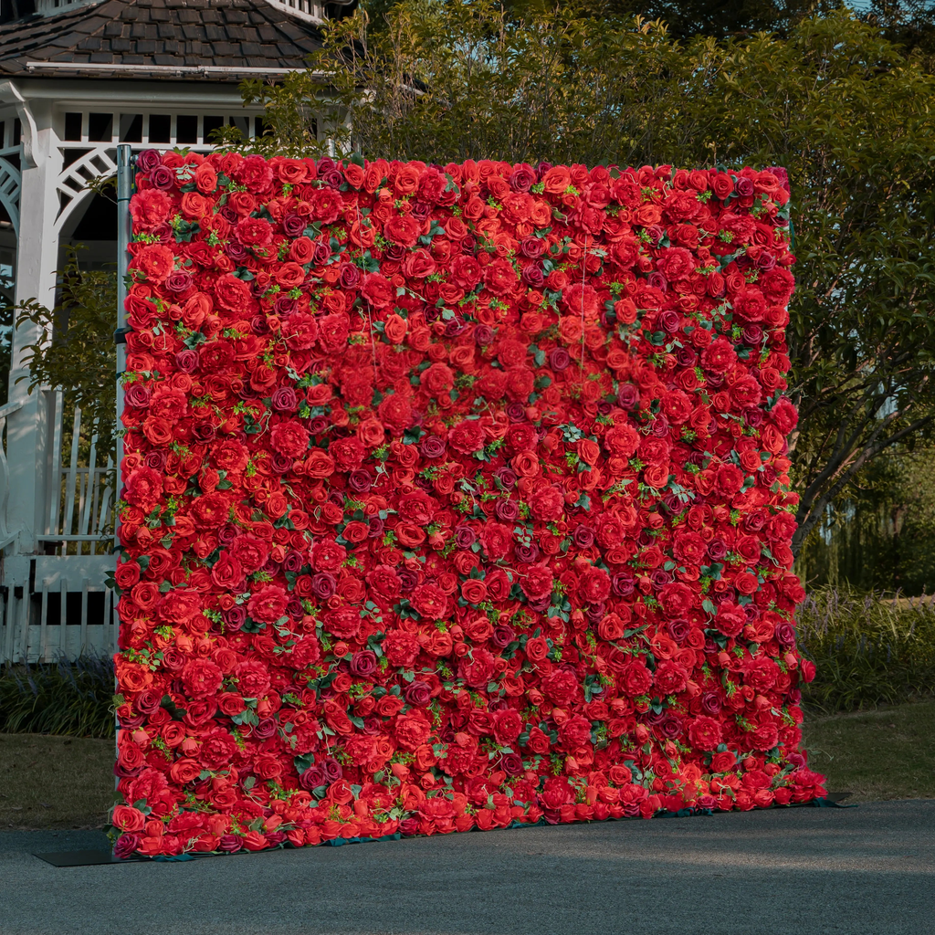 4D Roll-Up Artificial Silk Flower Wall丨A007