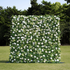 4D Roll-Up Artificial Silk Flower Wall丨A013