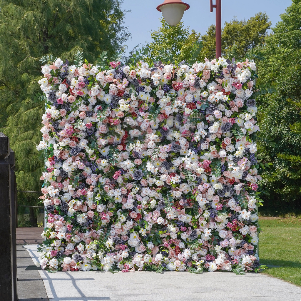 5D Roll-Up Artificial Silk Flower Wall丨A022